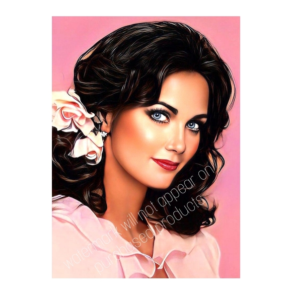 Beautifu Vintage Gold Ornate Framed Linda Carter Pink Art Portrait 12x15 - Picture 2 of 2